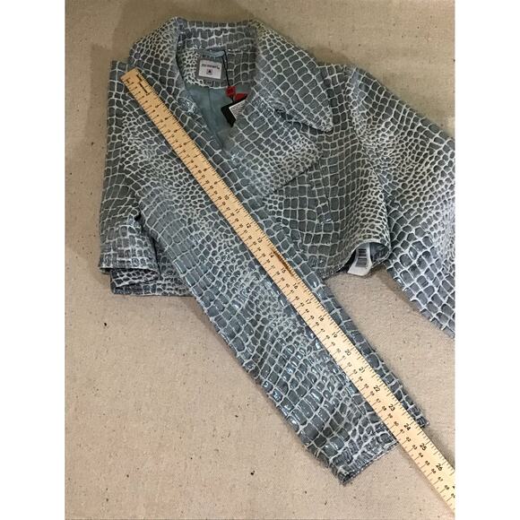 Monnari Cropped Brocade Bolero Evening Jacket Sz.40 Silver Glam Luxury Boho chic - Picture 8 of 12